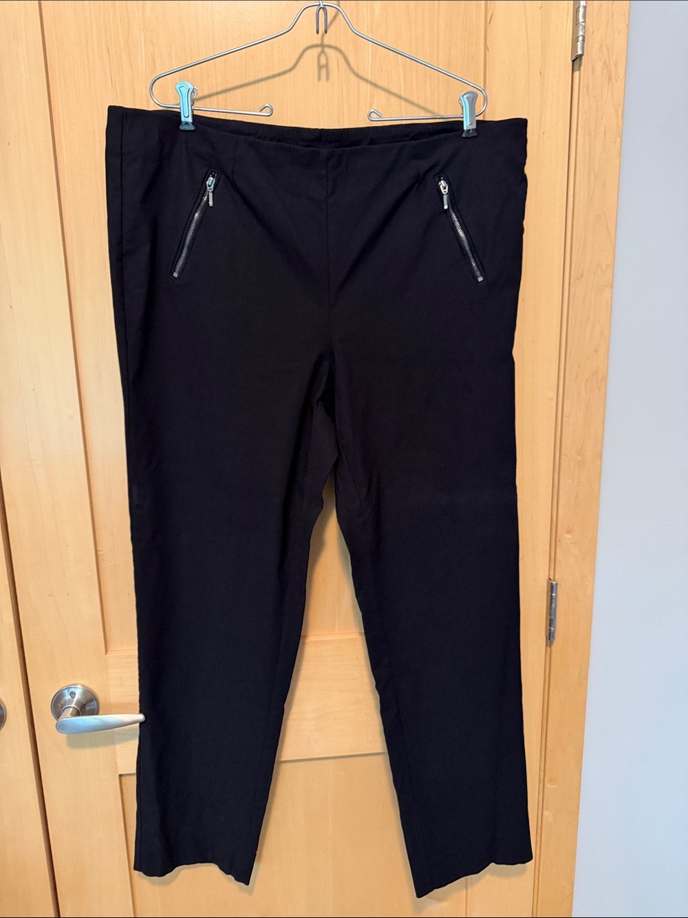 Michel Studio Black Straight-Leg Pants with Zip Pockets
